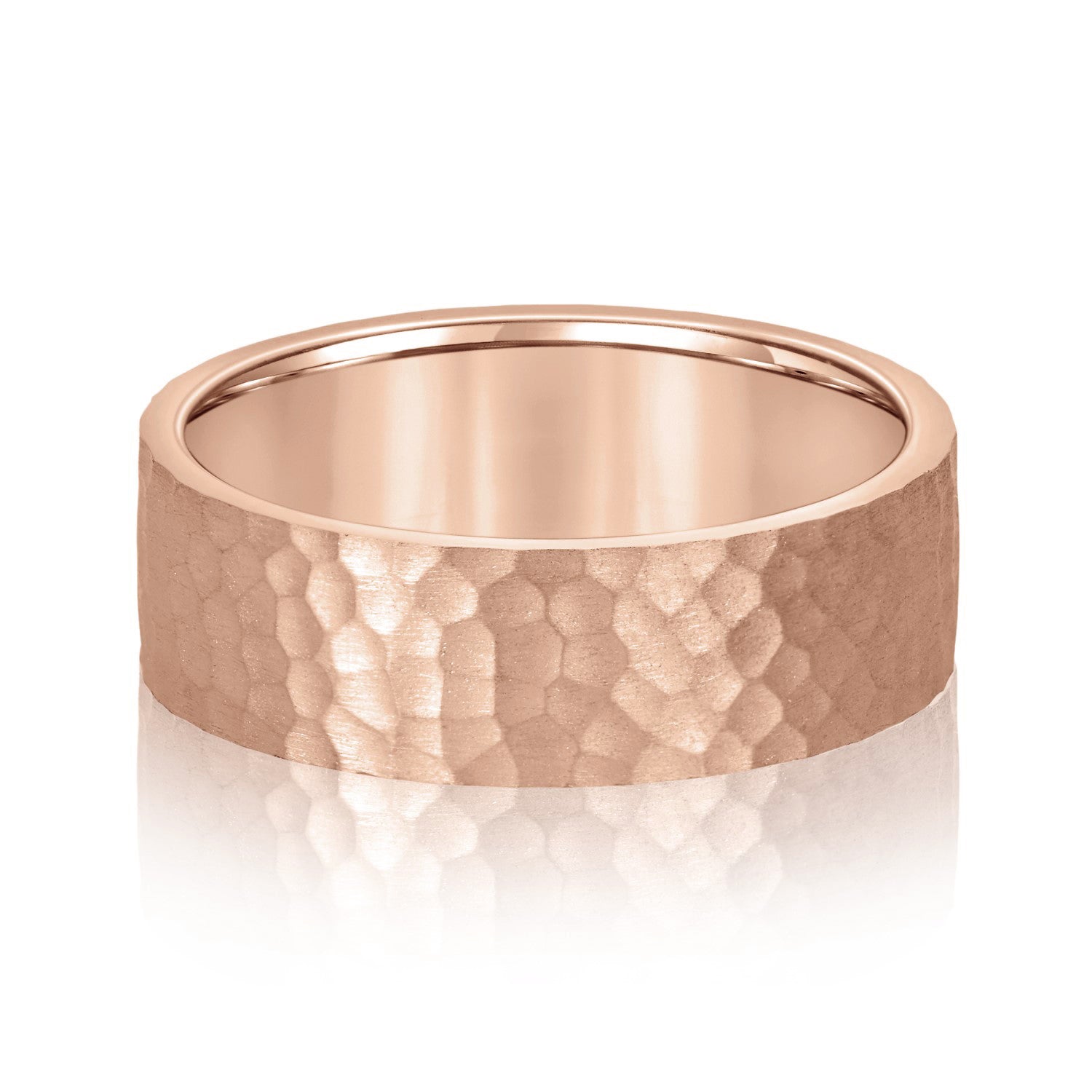 Men's Flat Hammered Band Timeless Texture-VIRABYANI